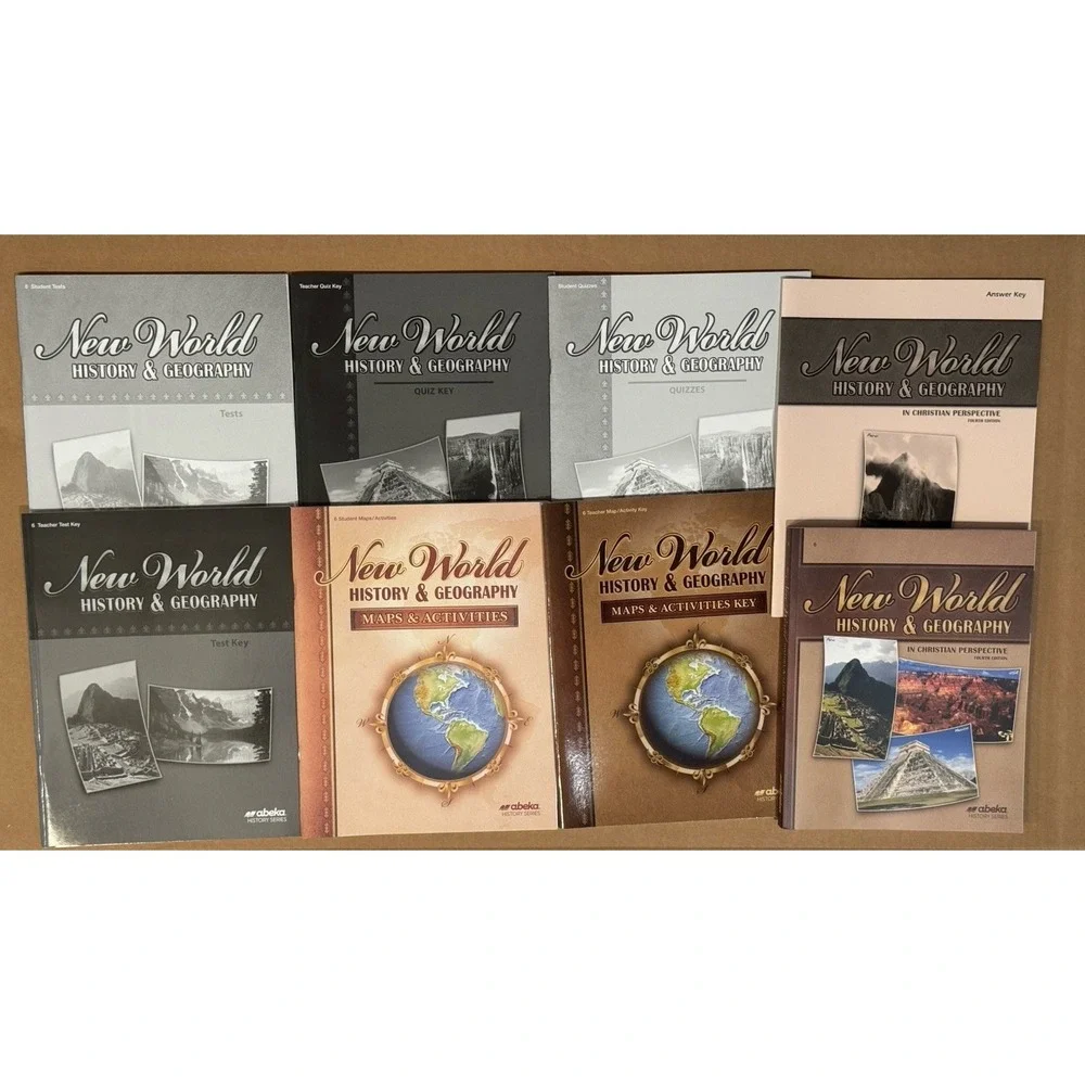 New World History & geography 6th grade Abeka book Lot 6 Workbooks Keys reader